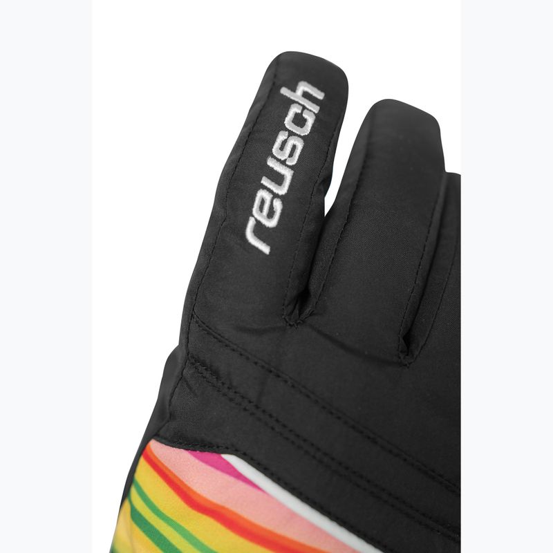 Παιδικά γάντια σκι Reusch Alan Junior black/multicolour lines 4