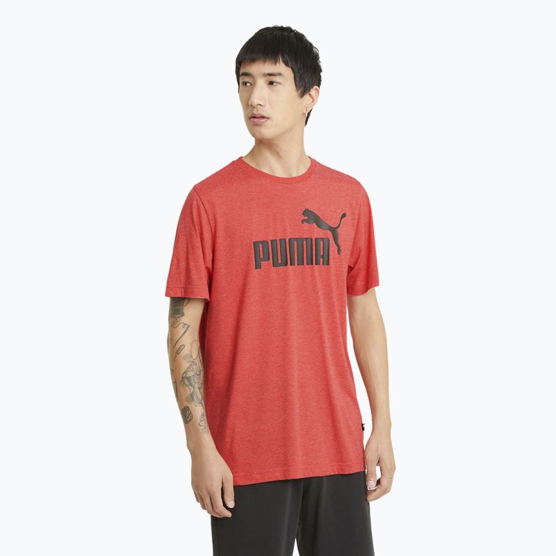 Ανδρική μπλούζα PUMA Essentials Heather Tee high risk red