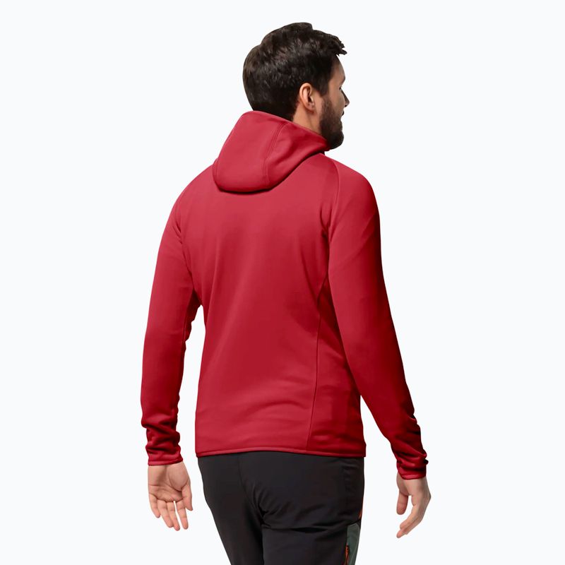 Ανδρικό Jack Wolfskin Baiselberg Hooded FZ fleece φούτερ με κουκούλα κόκκινη λάμψη 2