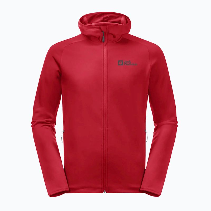 Ανδρικό Jack Wolfskin Baiselberg Hooded FZ fleece φούτερ με κουκούλα κόκκινη λάμψη 5