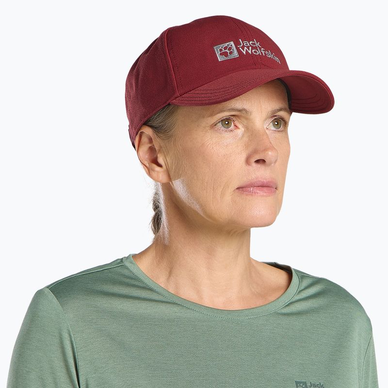 Jack Wolfskin Baseball Cap βαθύ ρουμπίνι 2