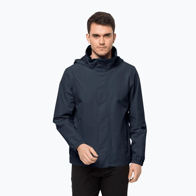 Jack Wolfskin ανδρικό μπουφάν βροχής Stormy Point 2L navy blue 1111142_1010