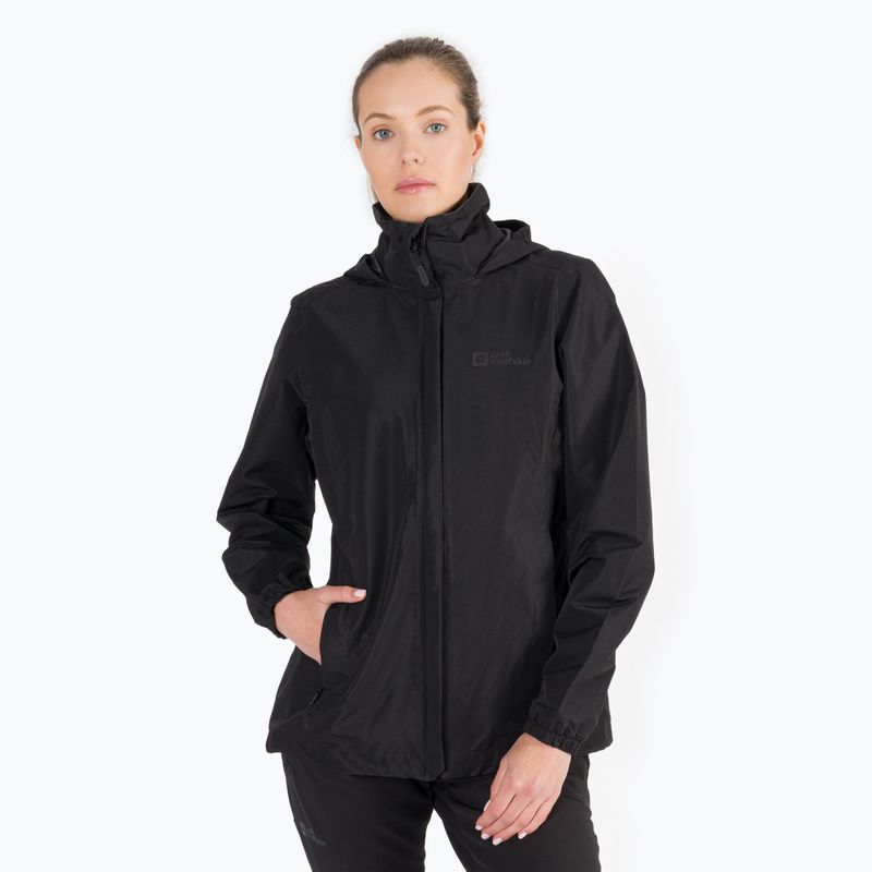 Jack Wolfskin Stormy Point 2L γυναικείο μπουφάν βροχής μαύρο 1111202_6000