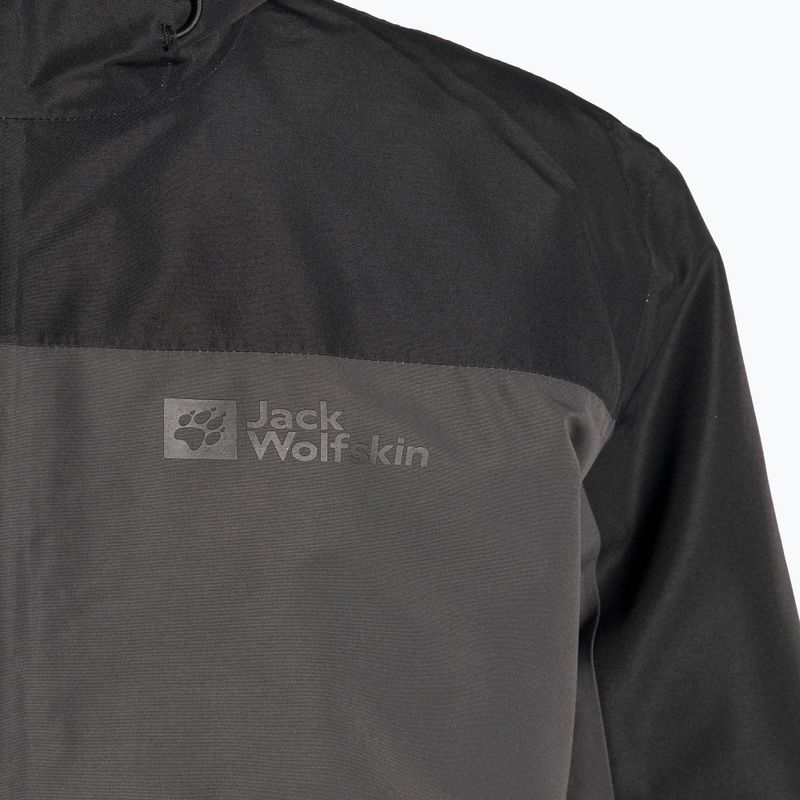 Jack Wolfskin ανδρικό μπουφάν 3-σε-1 Glaabach γκρι-μαύρο 1115291_6000_006 3