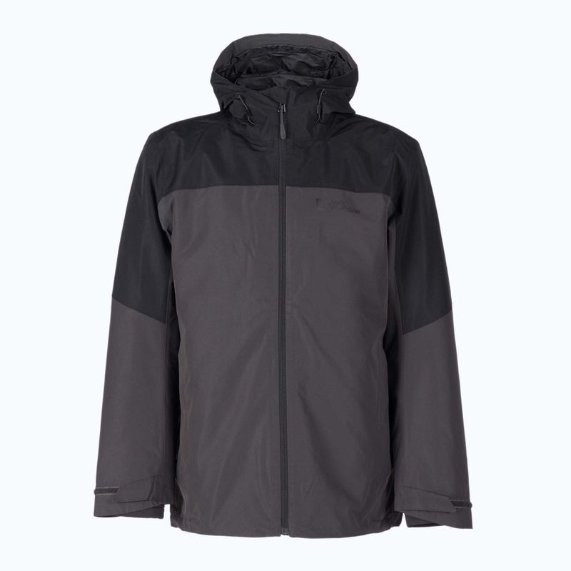 Jack Wolfskin ανδρικό μπουφάν 3-σε-1 Glaabach γκρι-μαύρο 1115291_6000_006 11