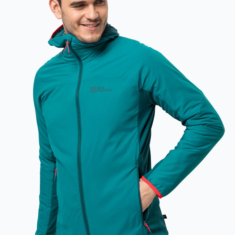 Jack Wolfskin ανδρικό μπουφάν σκι Alpspitze Ins Hoody πράσινο 1206781_1124