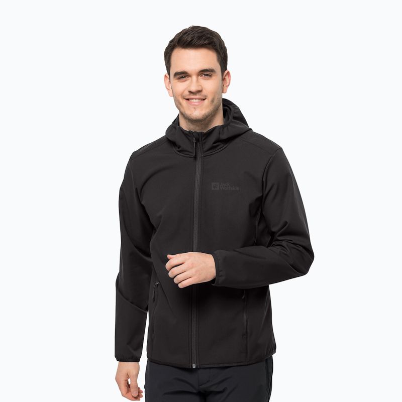 Jack Wolfskin Bornberg Hoody ανδρικό softshell μπουφάν μαύρο 1307471_6000