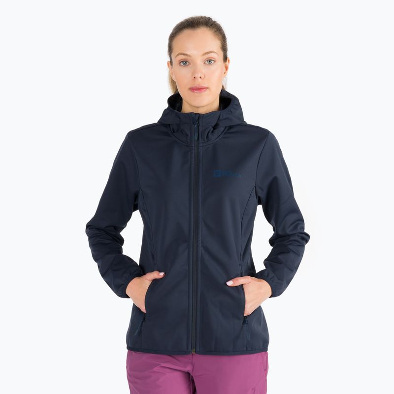 Jack Wolfskin γυναικείο softshell μπουφάν Windhain Hoody navy blue 1307481_1010