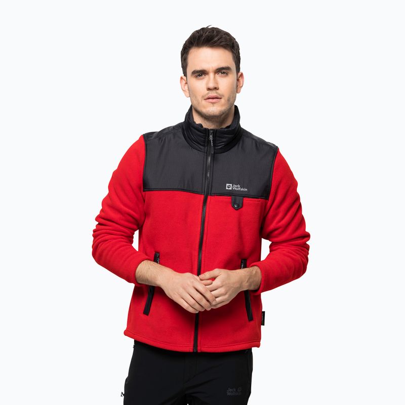 Jack Wolfskin ανδρικό φούτερ Dna Grizzly fleece κόκκινο 1709982