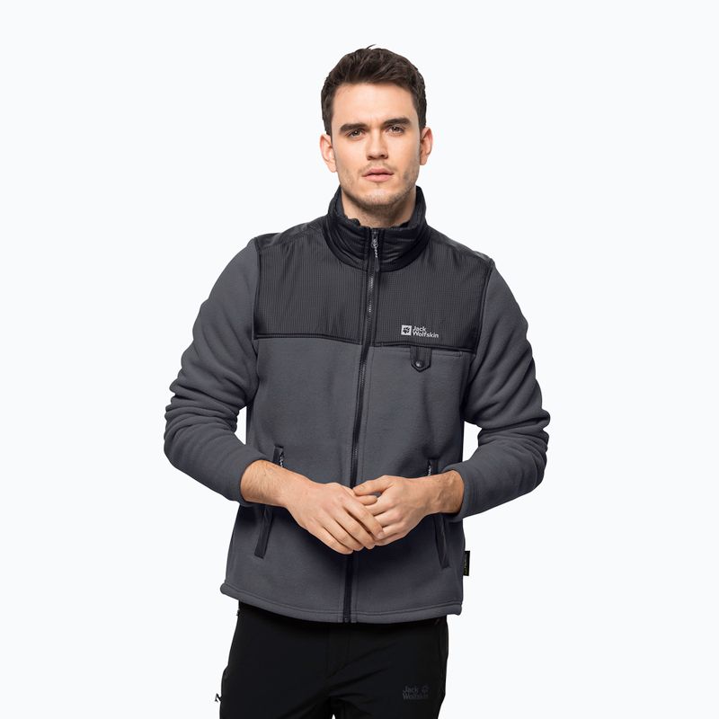 Jack Wolfskin ανδρικό φούτερ Dna Grizzly γκρι fleece 1709982