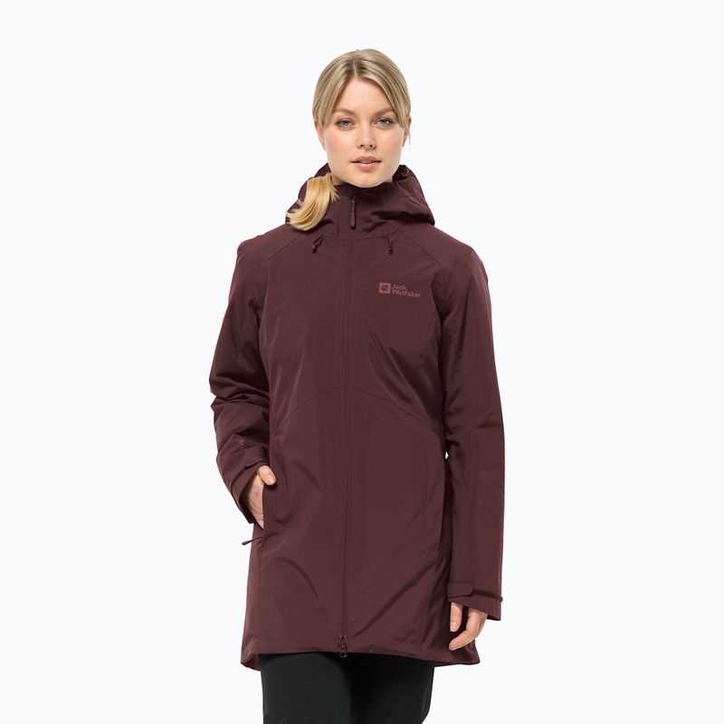 Jack Wolfskin γυναικείο χειμερινό μπουφάν Heidelstein Ins dark maroon