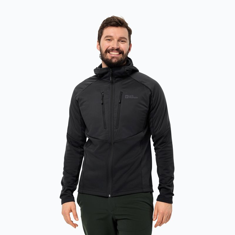 Jack Wolfskin ανδρικό πουπουλένιο μπουφάν Alpgrat Pro Ins Fz μαύρο