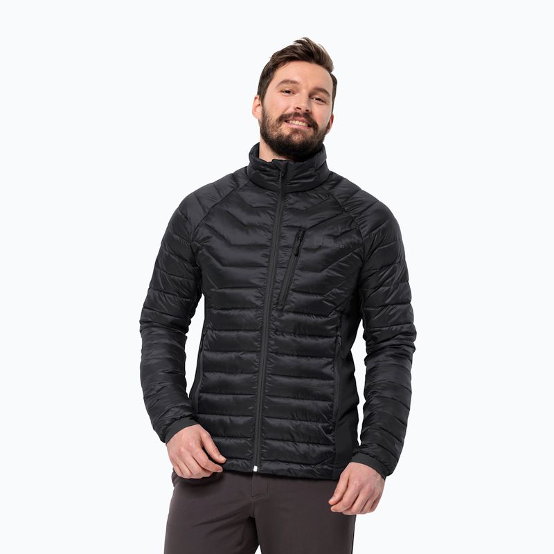 Jack Wolfskin Routeburn Pro Ins ανδρικό πουπουλένιο μπουφάν μαύρο