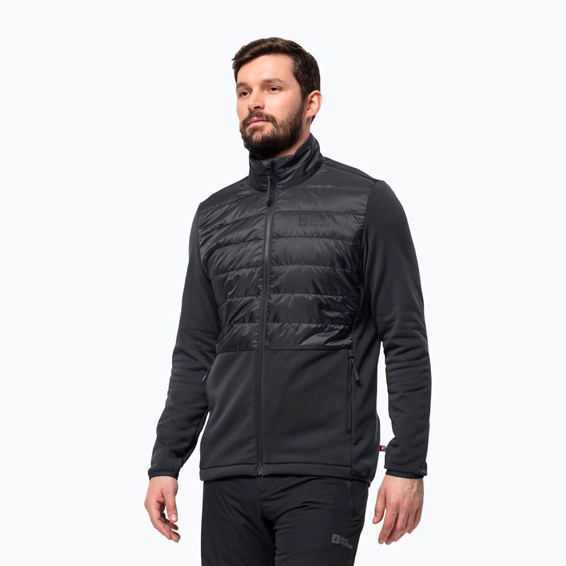 Jack Wolfskin ανδρικό μπουφάν βροχής Feldberg Luntal 3in1 μαύρο 3