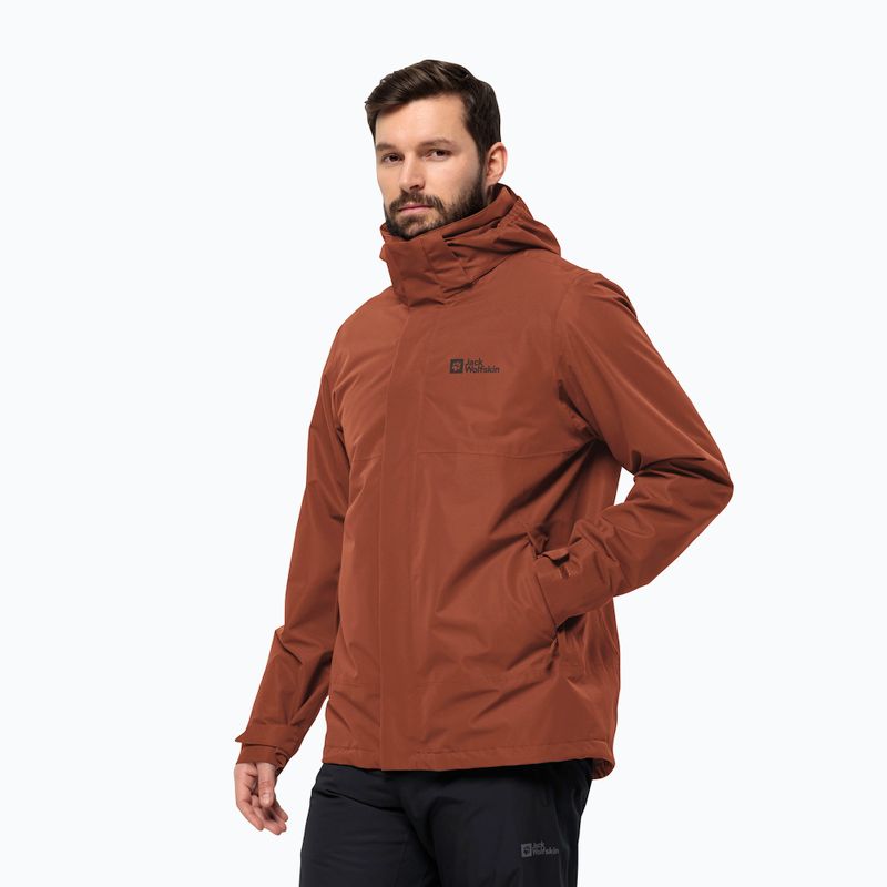 Jack Wolfskin ανδρικό μπουφάν βροχής Feldberg Luntal 3in1 καρμίνιο 2