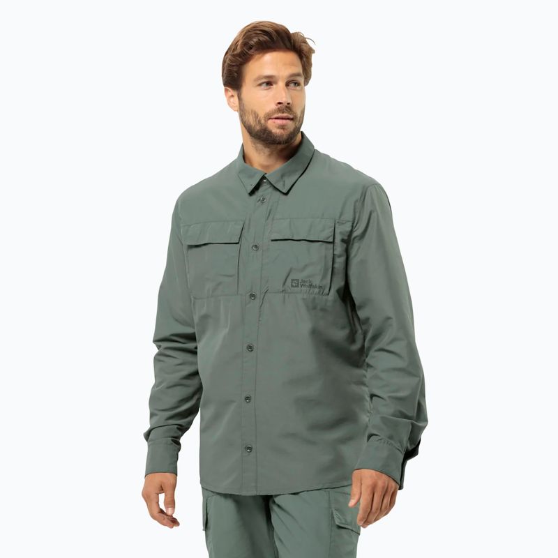 Jack Wolfskin Barrier L/S hedge πράσινο ανδρικό πουκάμισο trekking