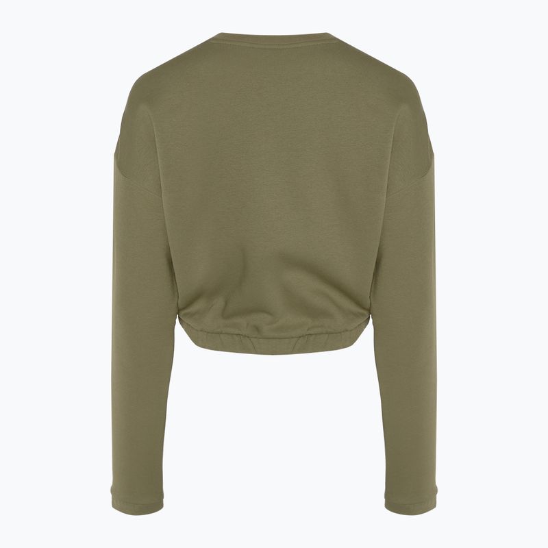 Γυναικείο φούτερ adidas Hyperglam Crop Crew focus olive 2