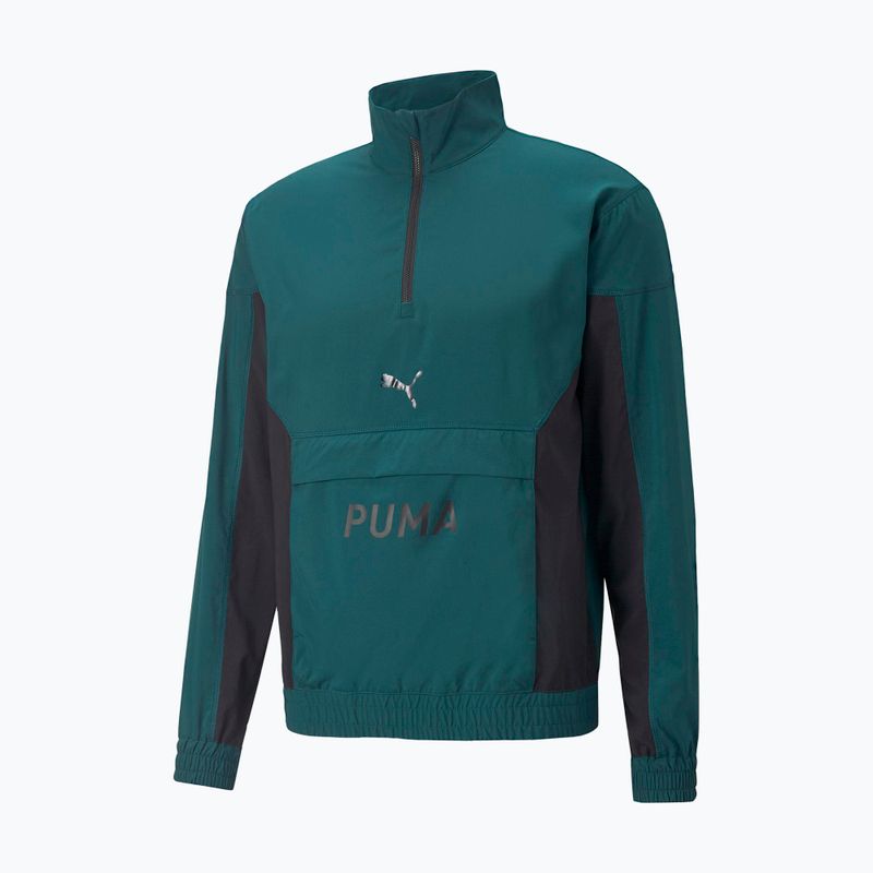 Ανδρικό μπουφάν προπόνησης PUMA FIT Woven 1/2 ZIP πράσινο 522129 24