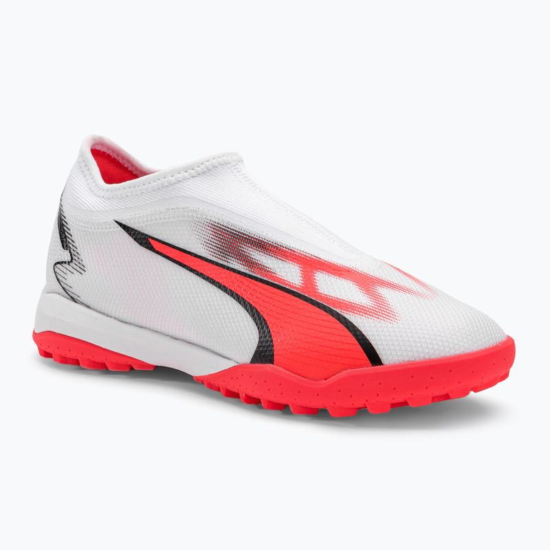 PUMA Ultra Match Ll TT + Mid Jr παιδικά ποδοσφαιρικά παπούτσια puma λευκό/puma μαύρο/fire orchid