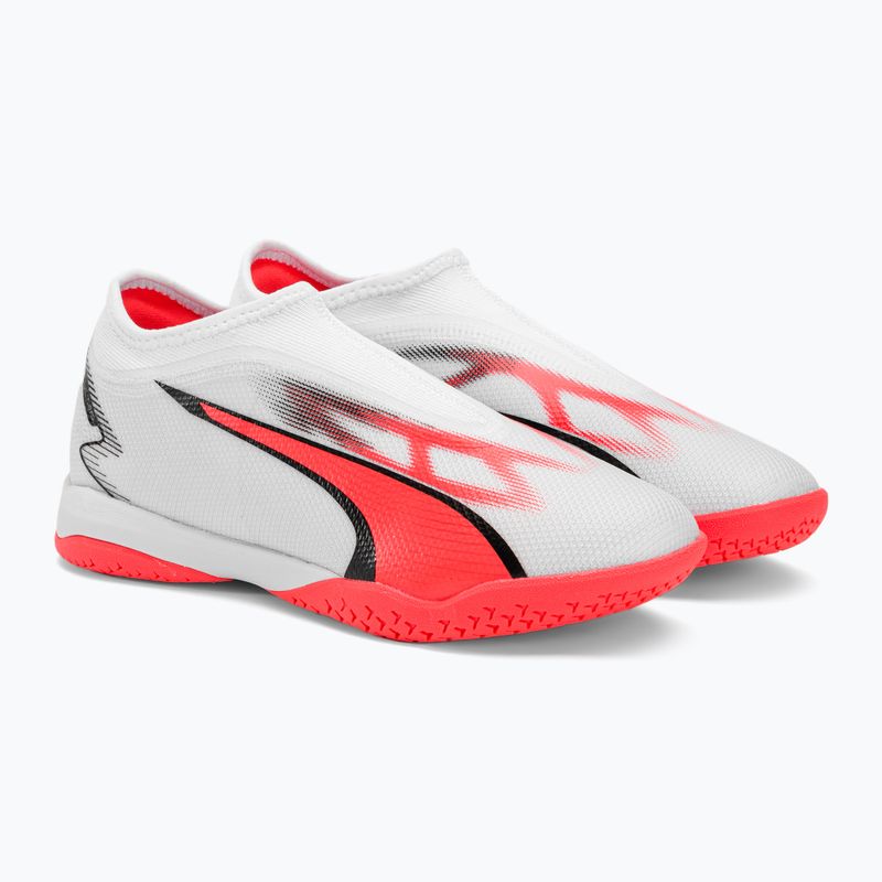 PUMA Ultra Match LL IT + Mid Jr παιδικά ποδοσφαιρικά παπούτσια puma white/puma black/fire orchid 4