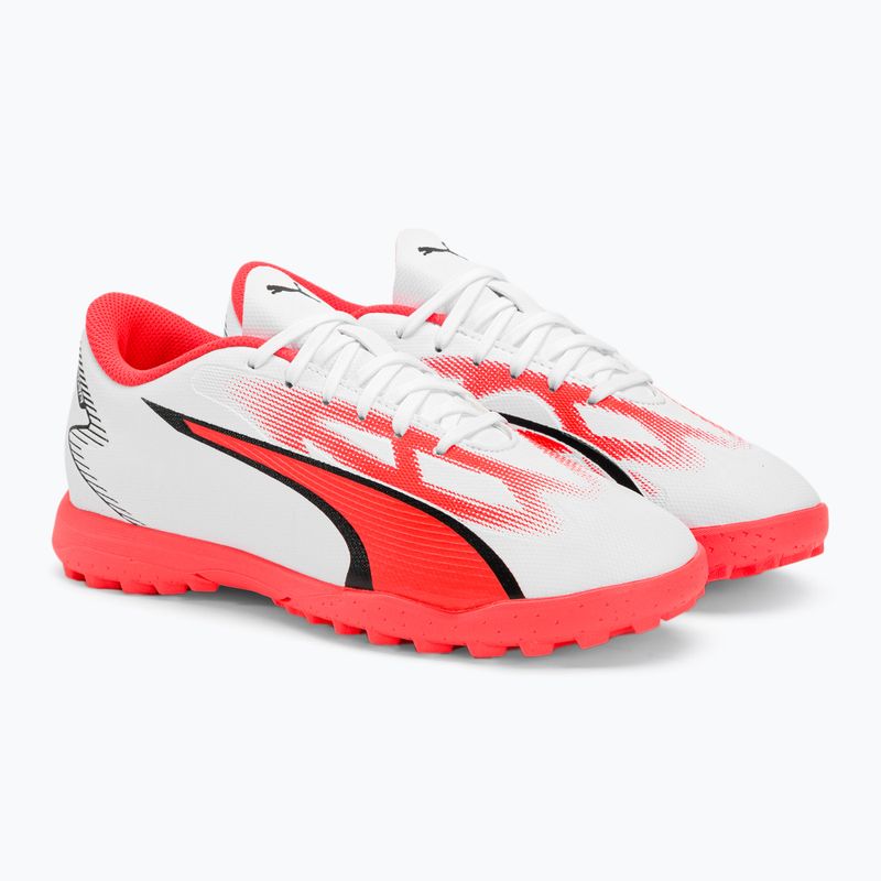 PUMA Ultra Play TT Jr παιδικά ποδοσφαιρικά παπούτσια puma white/puma black/fire orchid 4