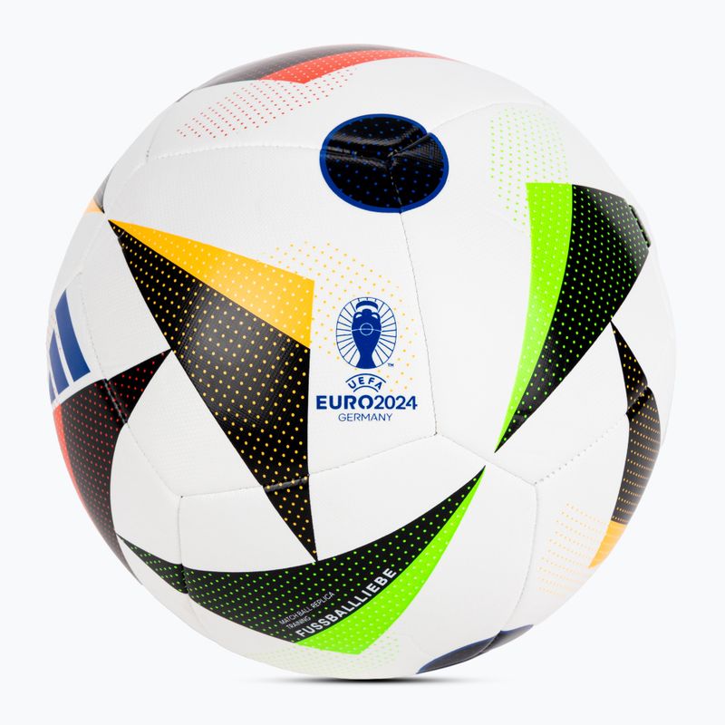 Μπάλα ποδοσφαίρου adidas Fussballiebe Trainig Euro 2024 white/black/glow blue μέγεθος 4