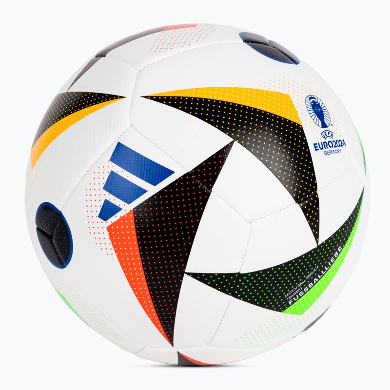 Μπάλα ποδοσφαίρου adidas Fussballiebe Trainig Euro 2024 white/black/glow blue μέγεθος 5 2