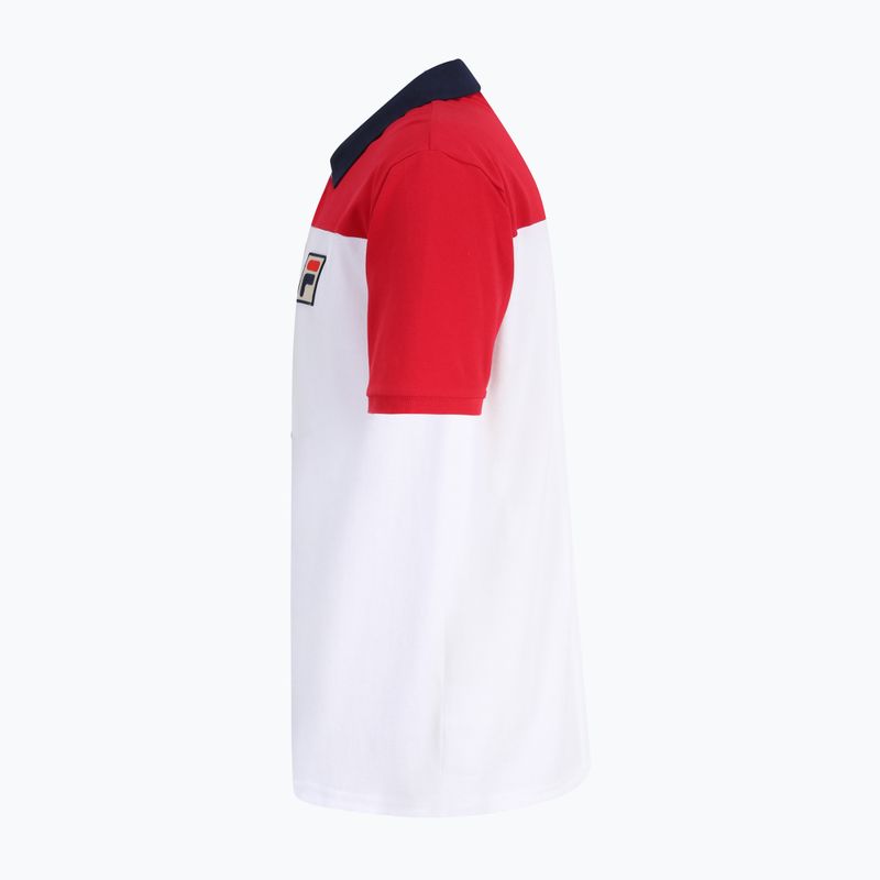 Ανδρικό μπλουζάκι πόλο FILA Lianshan Blocked bright white-true red 7