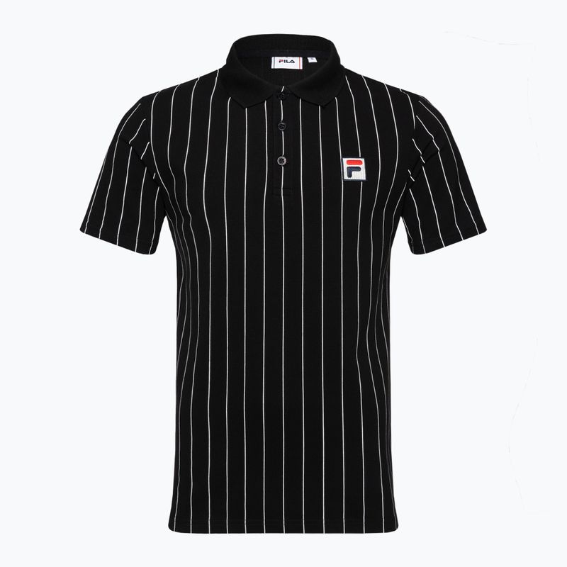 Ανδρικό μπλουζάκι πόλο FILA Luckenwalde black/bright white striped 5