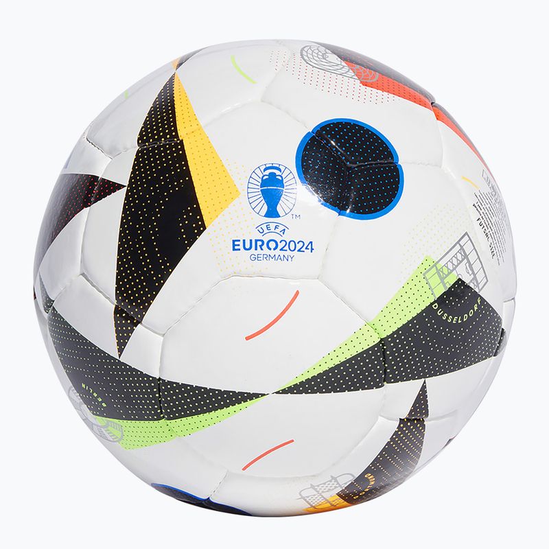 Μπάλα ποδοσφαίρου adidas Fussballliebe Pro Sala Euro 2024 white/black/glow blue μέγεθος 4