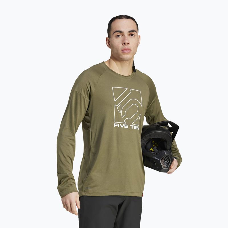 Ανδρική ποδηλασία μακρυμάνικο adidas FIVE TEN Long Sleeve Jersey olive strata