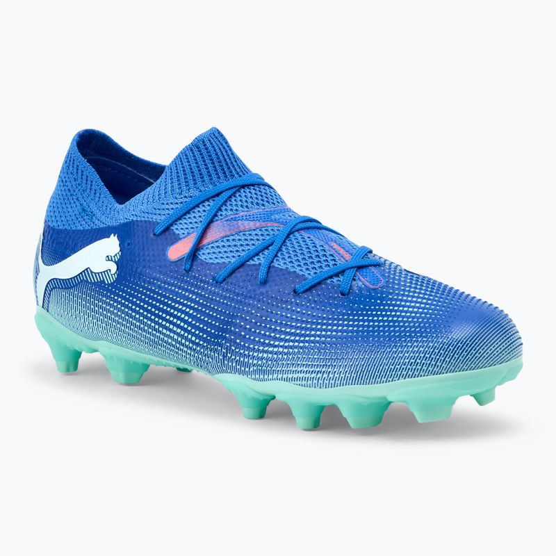 Παιδικά παπούτσια ποδοσφαίρου PUMA Future 7 Match FG/AG Jr bluemazing/puma white/electric peppermint