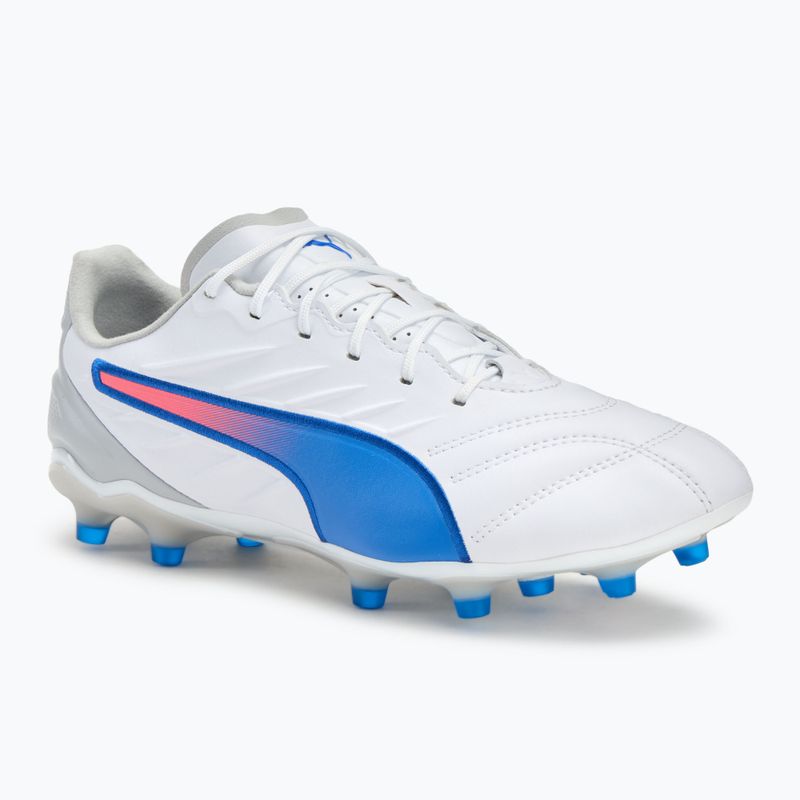 Ανδρικά παπούτσια ποδοσφαίρου PUMA King Pro FG/AG puma white/bluemazing/flat light grey/sunset glow