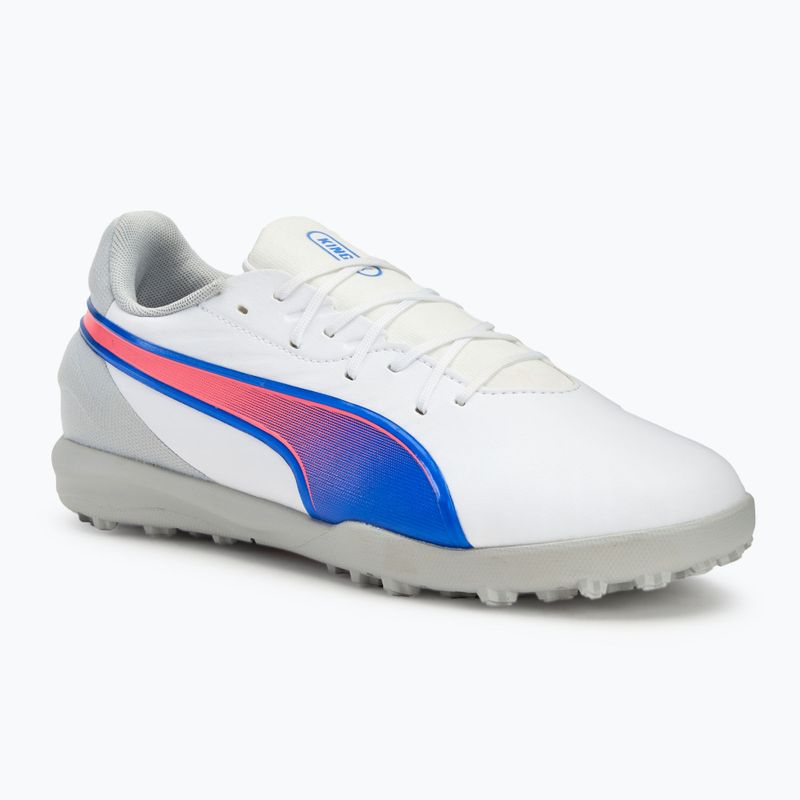 Παιδικά παπούτσια ποδοσφαίρου PUMA King Match TT Jr puma white/bluemazing/flat light grey/sunset glow