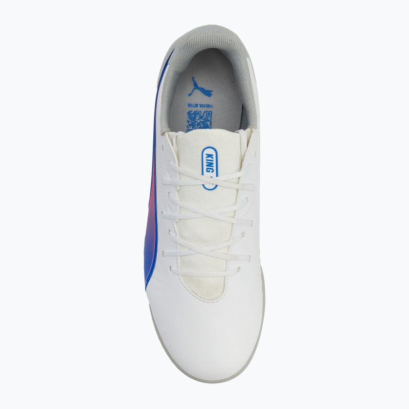 Παιδικά παπούτσια ποδοσφαίρου PUMA King Match TT Jr puma white/bluemazing/flat light grey/sunset glow 5