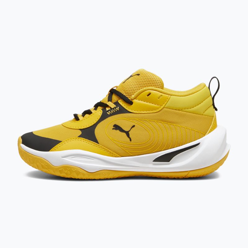 Παιδικά παπούτσια μπάσκετ PUMA Playmaker Pro JR yellow sizzle/puma blackl 9