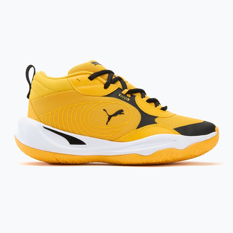 Παιδικά παπούτσια μπάσκετ PUMA Playmaker Pro JR yellow sizzle/puma blackl 2