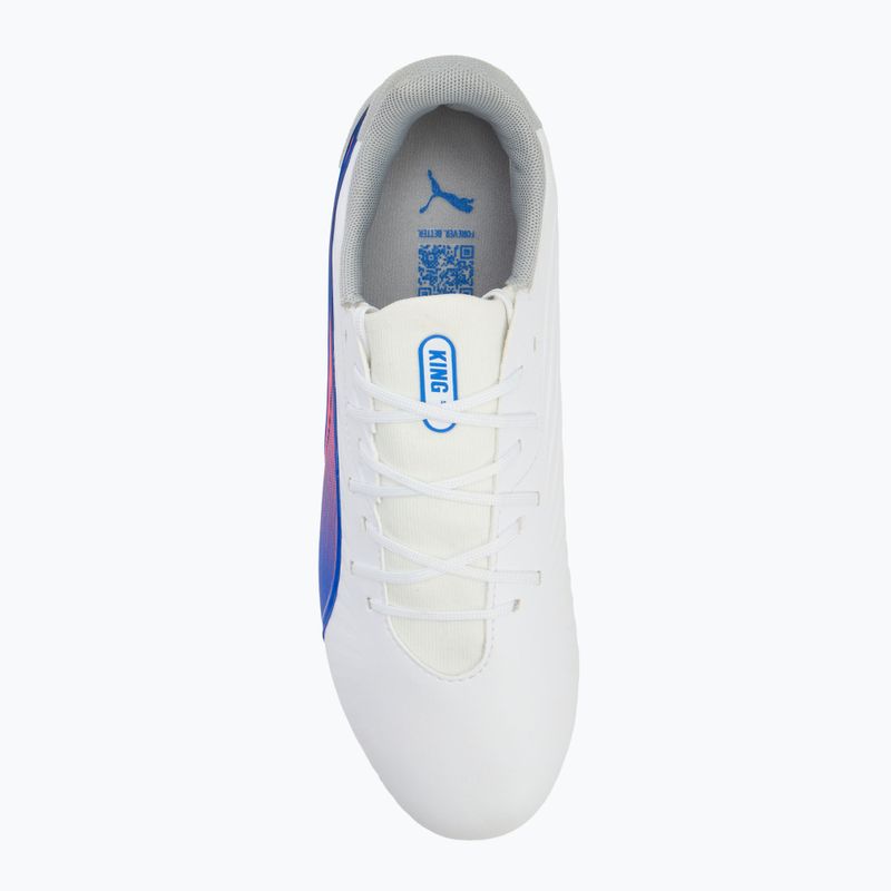 Παιδικά παπούτσια ποδοσφαίρου PUMA King Match FG/AG Jr puma white/bluemazing/flat light grey/sunset glow 5