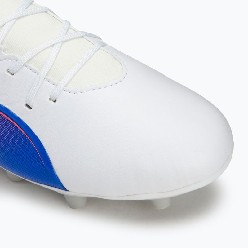 Παιδικά παπούτσια ποδοσφαίρου PUMA King Match FG/AG Jr puma white/bluemazing/flat light grey/sunset glow 7