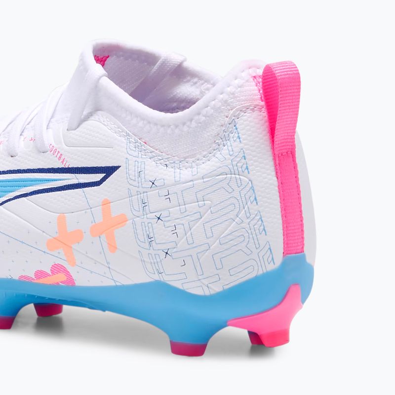 Παιδικά παπούτσια ποδοσφαίρου PUMA Ultra 5 Match Vol. Up FG/AG Jr puma white/luminous blue 6