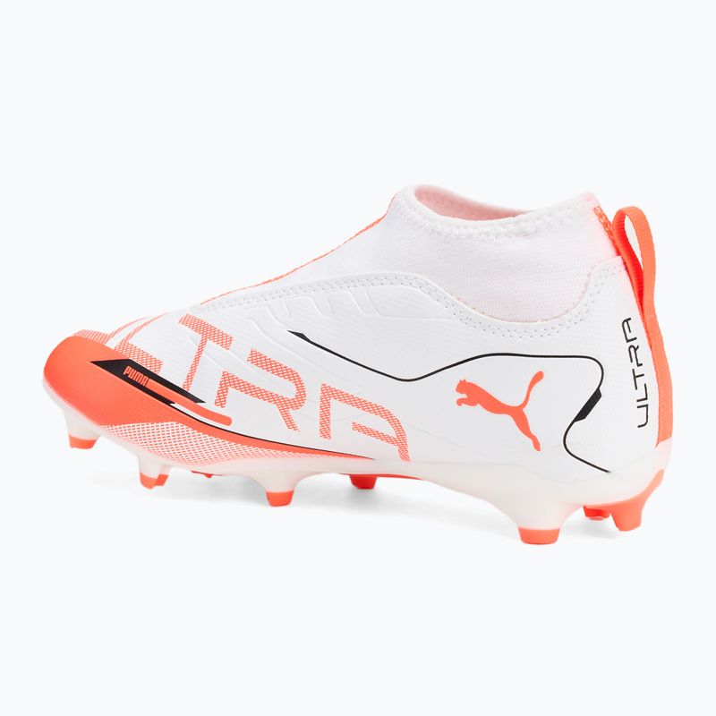 PUMA Ultra 5 Match+ LL FG/AG Jr παιδικές μπότες ποδοσφαίρου puma λευκό/puma μαύρο/λαμπερό κόκκινο 3