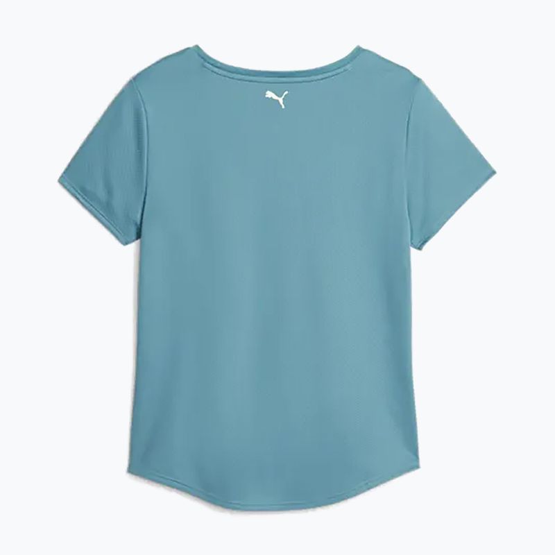 Γυναικείο μπλουζάκι προπόνησης PUMA Fit Logo Ultrabreathe έντονο μπλε/ταχύ πράσινο 2