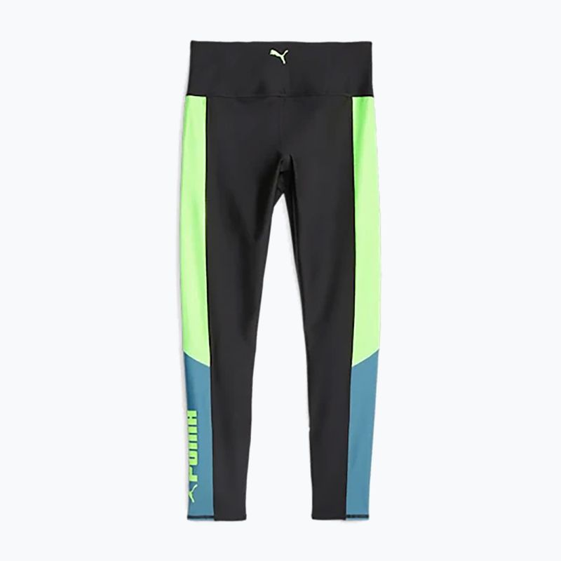 Γυναικείο κολάν προπόνησης PUMA Fit Eversculpt Color Block Hw 7/8 puma black/speed green 4