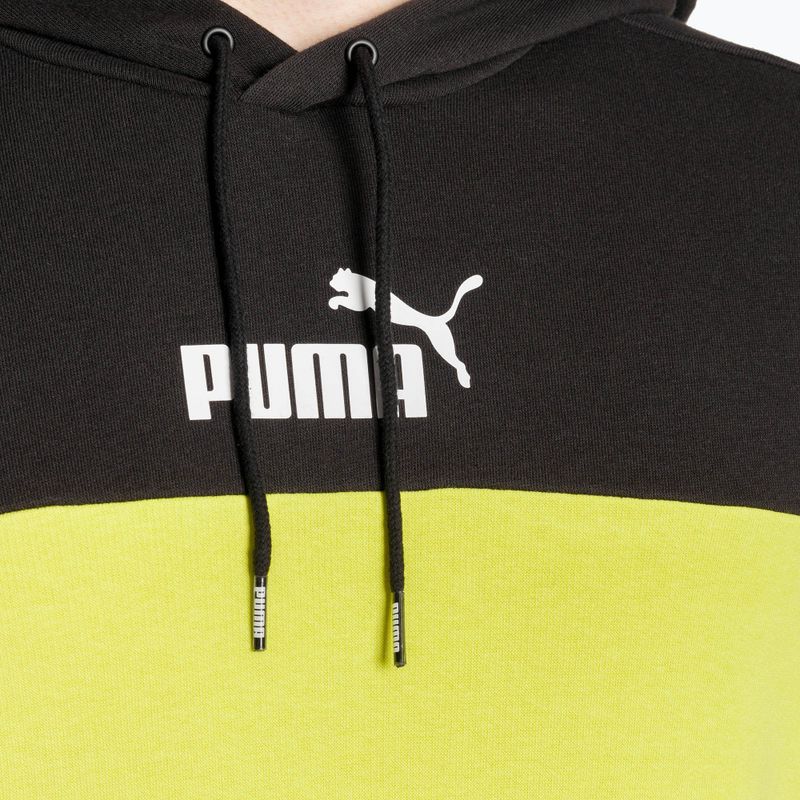 Ανδρικό φούτερ PUMA ESS+ Block Hoodie TR puma black/lime sheen 3