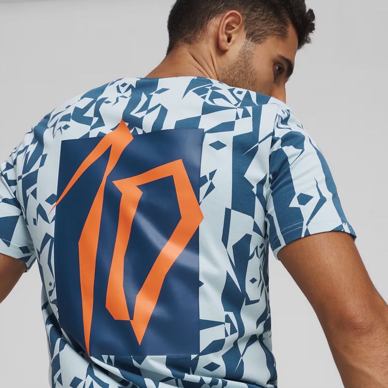 Ανδρική μπλούζα ποδοσφαίρου PUMA Neymar Jr Creativity Logo Tee ocean tropic/turquoise surf 4