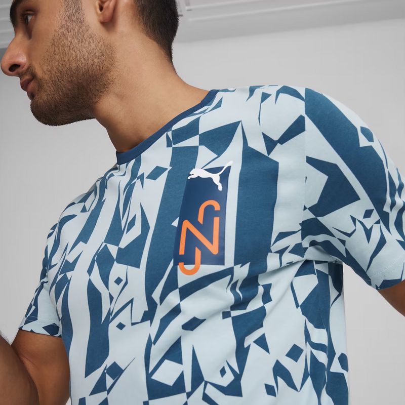 Ανδρική μπλούζα ποδοσφαίρου PUMA Neymar Jr Creativity Logo Tee ocean tropic/turquoise surf 5