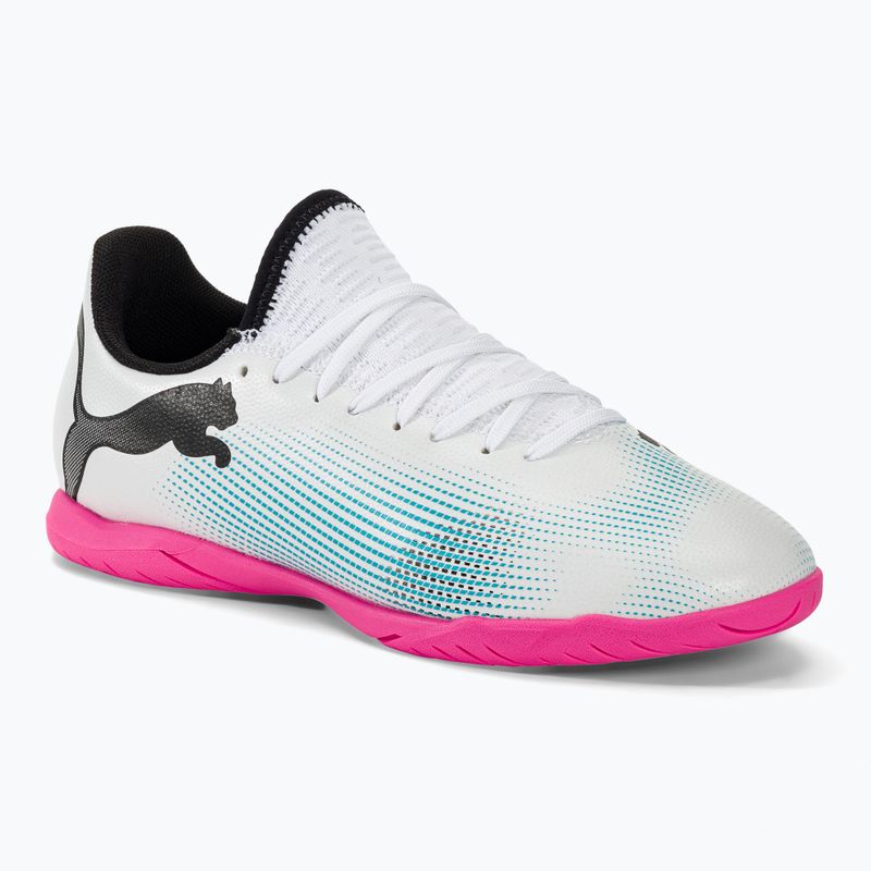 Παιδικά παπούτσια ποδοσφαίρου PUMA Future 7 Play IT puma white/puma black/poison pink