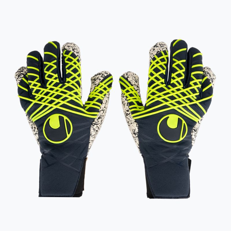 Γάντια τερματοφύλακα uhlsport Prediction Supergrip + HN navy/white/fluo yellow