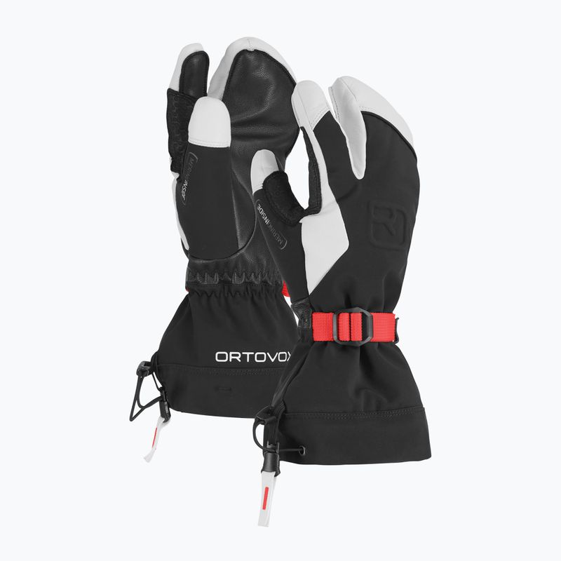 Γυναικεία γάντια σκι ORTOVOX Merino Freeride 3 Finger μαύρο raven