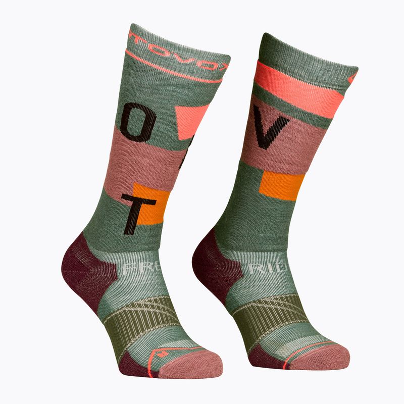 Γυναικείες κάλτσες σκι ORTOVOX Freeride Long Socks Cozy wild herbs 6